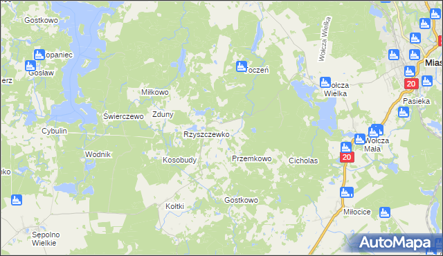 mapa Krzeszewo, Krzeszewo na mapie Targeo