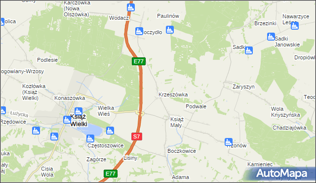 mapa Krzeszówka, Krzeszówka na mapie Targeo