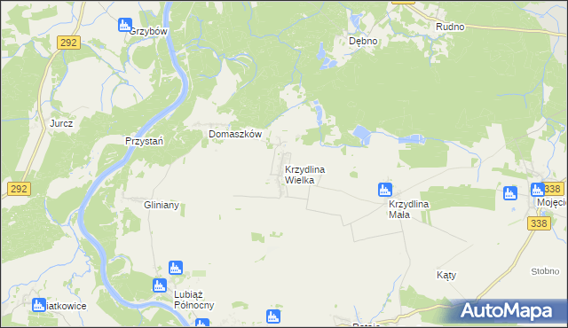 mapa Krzydlina Wielka, Krzydlina Wielka na mapie Targeo