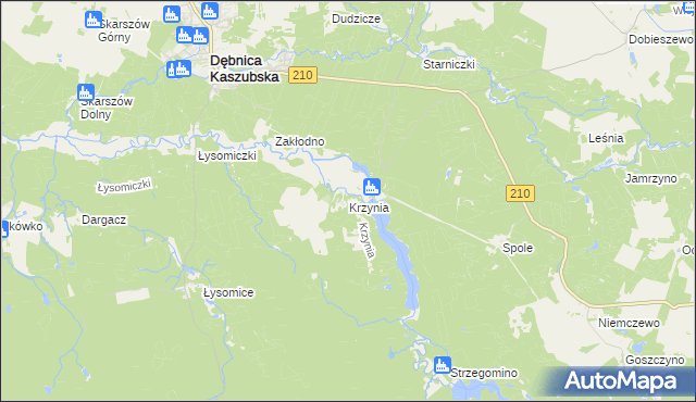 mapa Krzynia, Krzynia na mapie Targeo