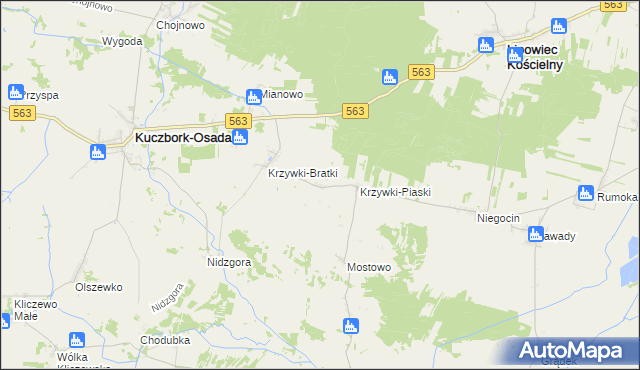 mapa Krzywki-Bośki, Krzywki-Bośki na mapie Targeo