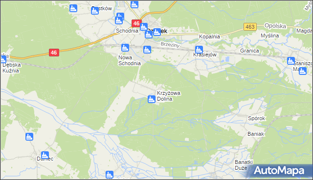 mapa Krzyżowa Dolina, Krzyżowa Dolina na mapie Targeo