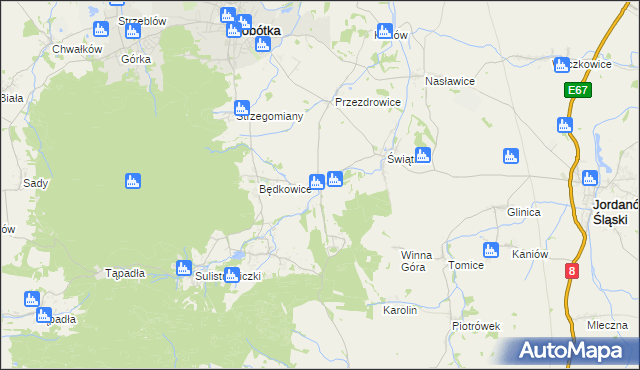 mapa Księginice Małe, Księginice Małe na mapie Targeo
