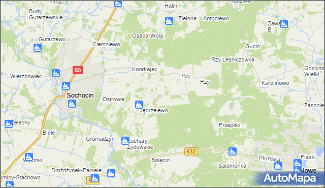 mapa Kuchary Królewskie, Kuchary Królewskie na mapie Targeo