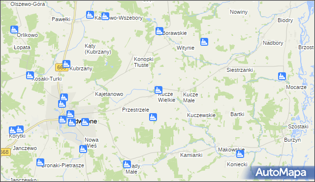 mapa Kucze Wielkie, Kucze Wielkie na mapie Targeo