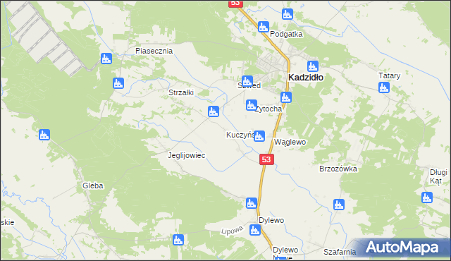 mapa Kuczyńskie, Kuczyńskie na mapie Targeo