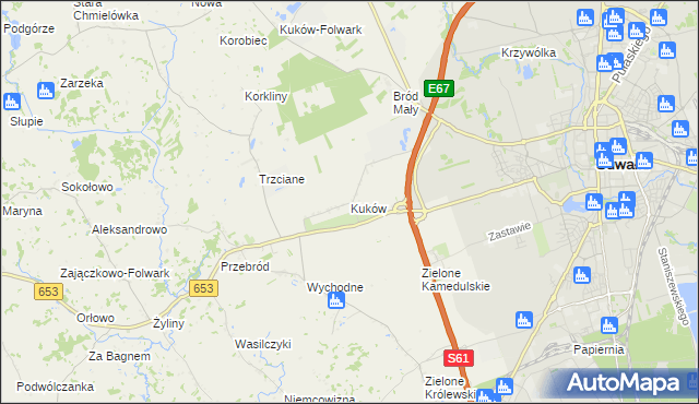 mapa Kuków gmina Suwałki, Kuków gmina Suwałki na mapie Targeo