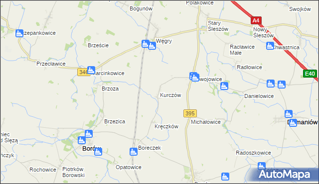 mapa Kurczów, Kurczów na mapie Targeo