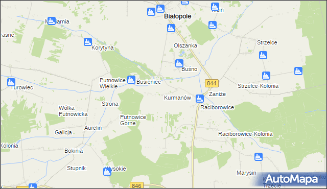 mapa Kurmanów, Kurmanów na mapie Targeo