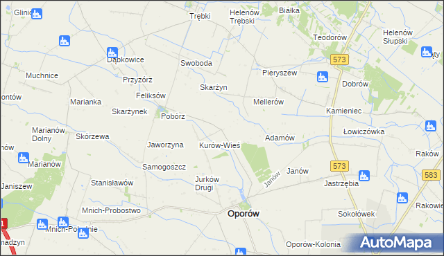 mapa Kurów-Parcel, Kurów-Parcel na mapie Targeo