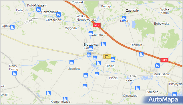 mapa Kurów powiat puławski, Kurów powiat puławski na mapie Targeo