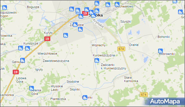 mapa Kurowszczyzna, Kurowszczyzna na mapie Targeo