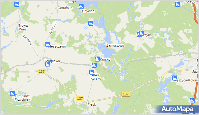 mapa Kursko, Kursko na mapie Targeo