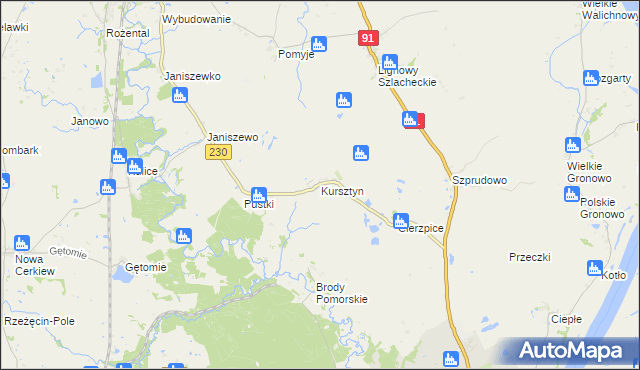 mapa Kursztyn, Kursztyn na mapie Targeo