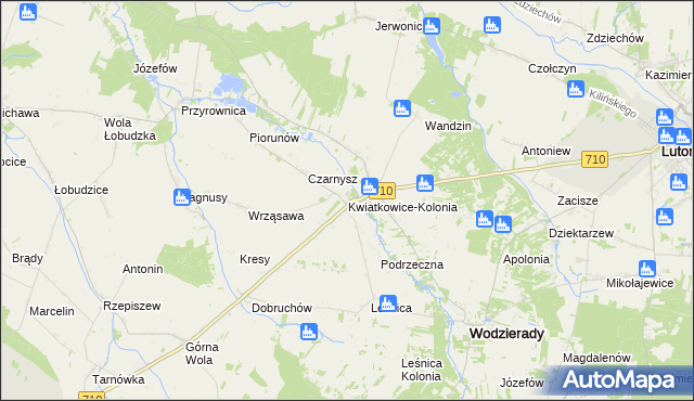 mapa Kwiatkowice-Kolonia, Kwiatkowice-Kolonia na mapie Targeo