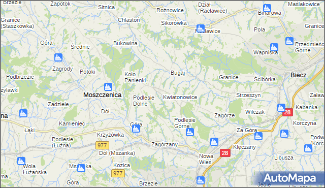 mapa Kwiatonowice, Kwiatonowice na mapie Targeo