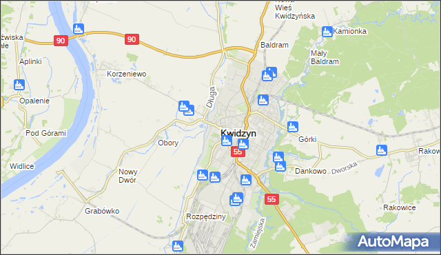 mapa Kwidzyn, Kwidzyn na mapie Targeo