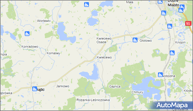 mapa Kwiecewo, Kwiecewo na mapie Targeo