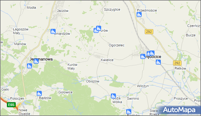 mapa Kwielice, Kwielice na mapie Targeo