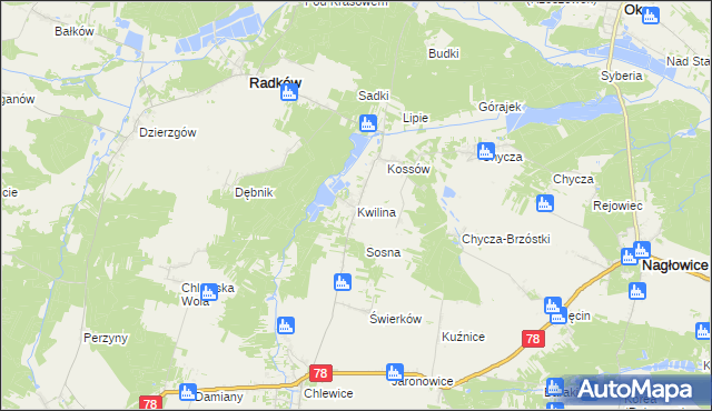 mapa Kwilina, Kwilina na mapie Targeo