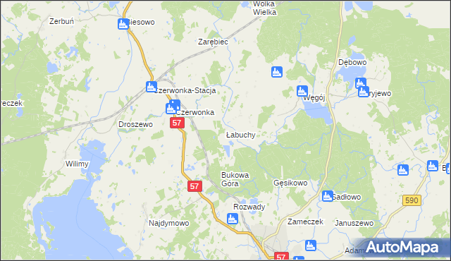 mapa Łabuchy, Łabuchy na mapie Targeo