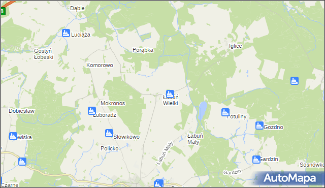 mapa Łabuń Wielki, Łabuń Wielki na mapie Targeo