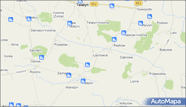 mapa Łachowce, Łachowce na mapie Targeo