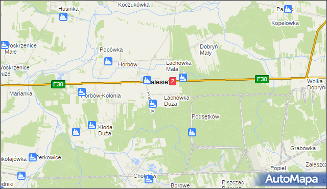 mapa Lachówka Duża, Lachówka Duża na mapie Targeo