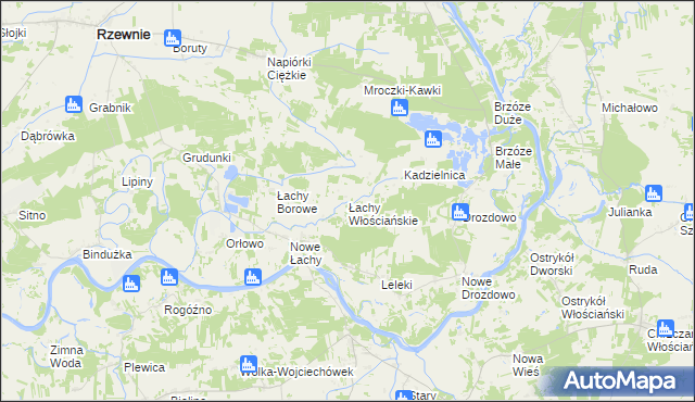 mapa Łachy Włościańskie, Łachy Włościańskie na mapie Targeo