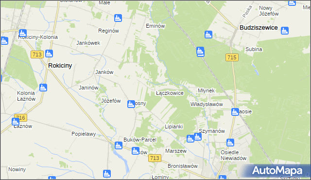 mapa Łączkowice gmina Ujazd, Łączkowice gmina Ujazd na mapie Targeo