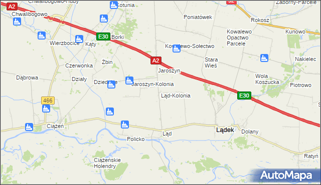 mapa Ląd-Kolonia, Ląd-Kolonia na mapie Targeo