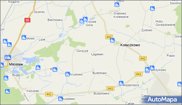 mapa Łagiewki, Łagiewki na mapie Targeo