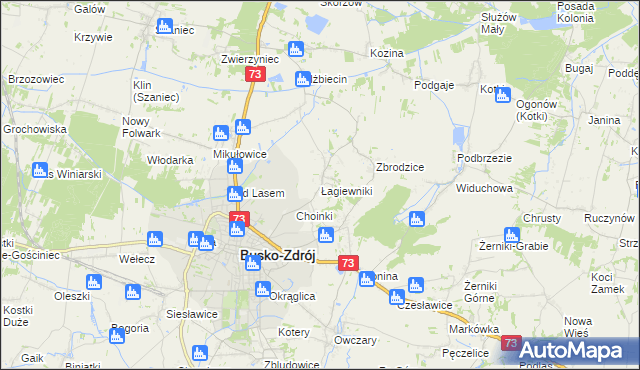 mapa Łagiewniki gmina Busko-Zdrój, Łagiewniki gmina Busko-Zdrój na mapie Targeo