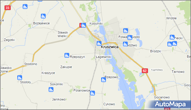 mapa Łagiewniki gmina Kruszwica, Łagiewniki gmina Kruszwica na mapie Targeo
