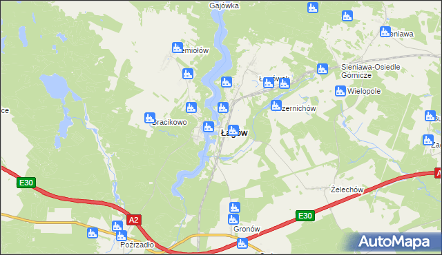 mapa Łagów powiat świebodziński, Łagów powiat świebodziński na mapie Targeo