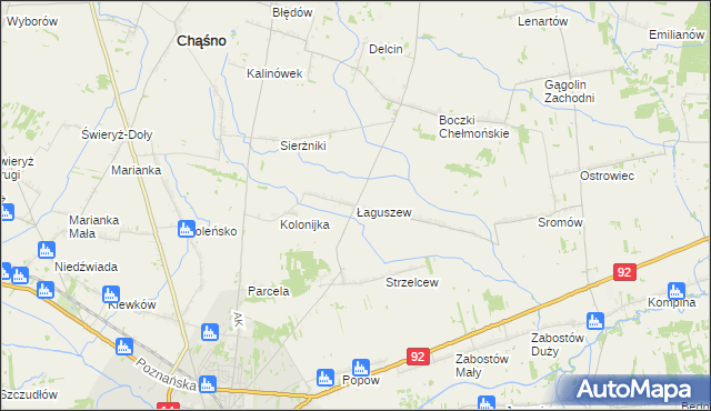 mapa Łaguszew, Łaguszew na mapie Targeo