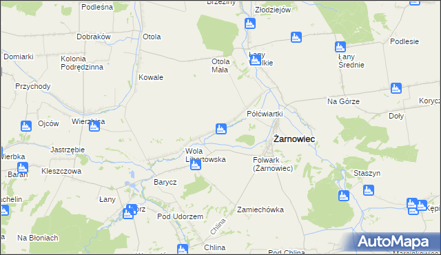 mapa Łany Małe, Łany Małe na mapie Targeo