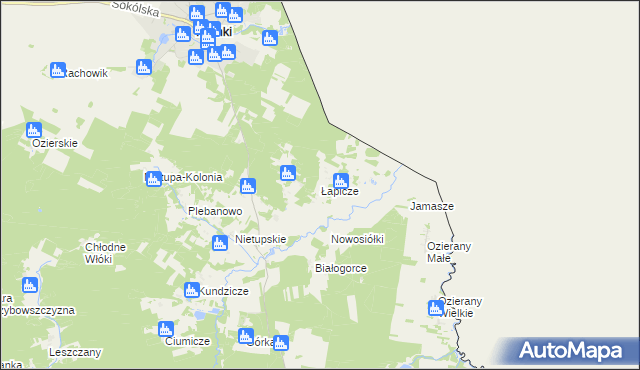 mapa Łapicze, Łapicze na mapie Targeo