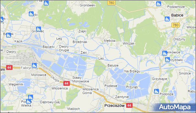 mapa Las gmina Przeciszów, Las gmina Przeciszów na mapie Targeo