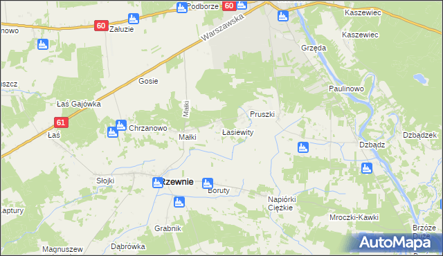 mapa Łasiewity, Łasiewity na mapie Targeo