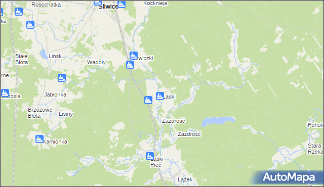 mapa Laski gmina Śliwice, Laski gmina Śliwice na mapie Targeo