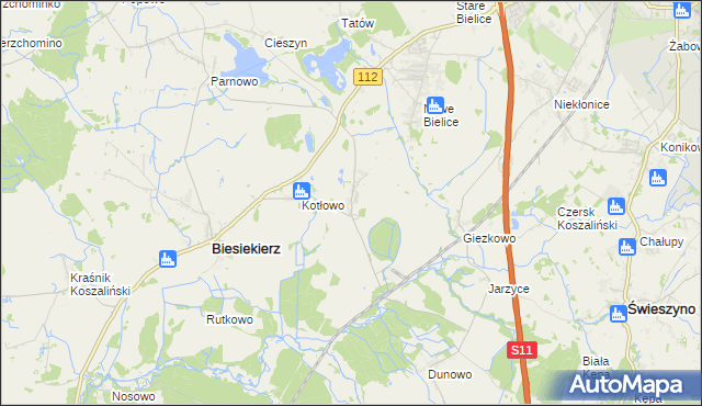 mapa Laski Koszalińskie, Laski Koszalińskie na mapie Targeo