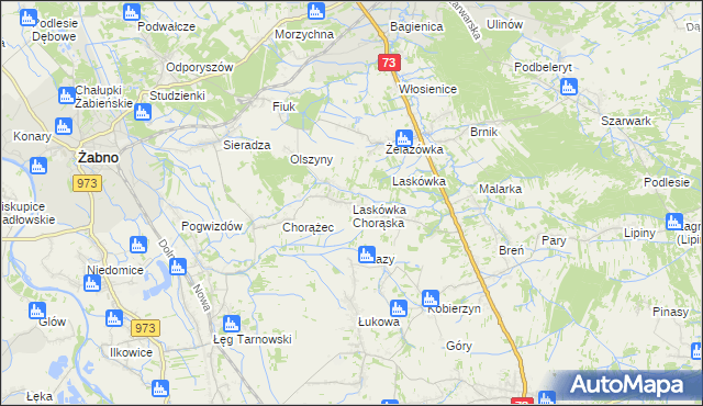 mapa Laskówka Chorąska, Laskówka Chorąska na mapie Targeo