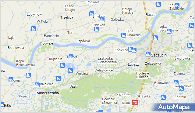 mapa Laskówka Delastowska, Laskówka Delastowska na mapie Targeo