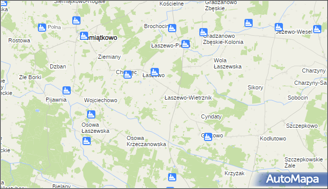 mapa Łaszewo-Wietrznik, Łaszewo-Wietrznik na mapie Targeo