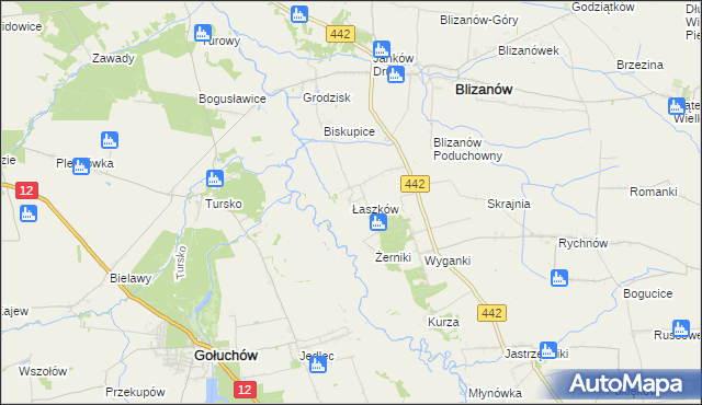 mapa Łaszków, Łaszków na mapie Targeo