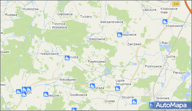 mapa Łazarzowice, Łazarzowice na mapie Targeo