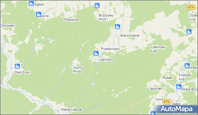 mapa Łaźnisko, Łaźnisko na mapie Targeo