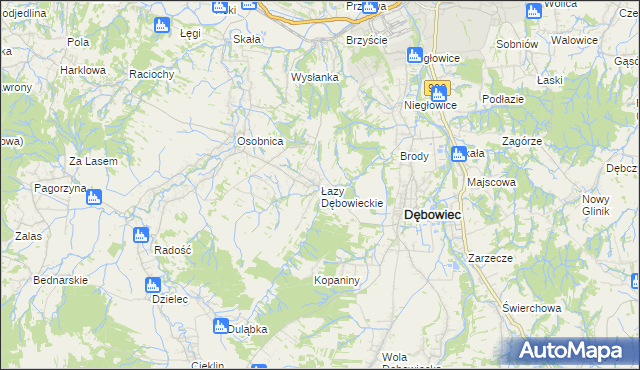 mapa Łazy Dębowieckie, Łazy Dębowieckie na mapie Targeo