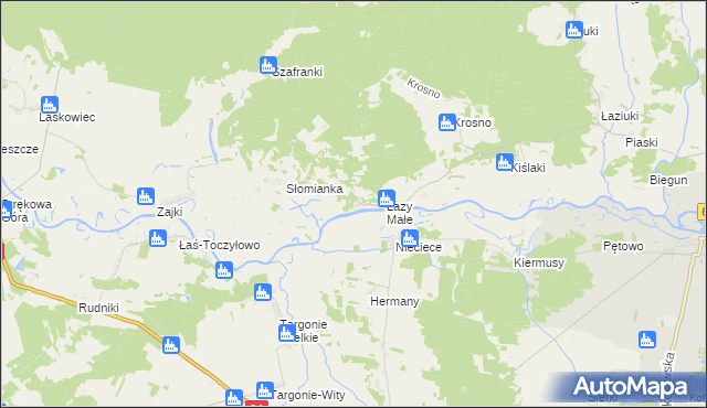 mapa Łazy Duże gmina Tykocin, Łazy Duże gmina Tykocin na mapie Targeo